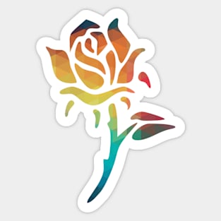 Rainbow pattern colors rose silhouette Sticker